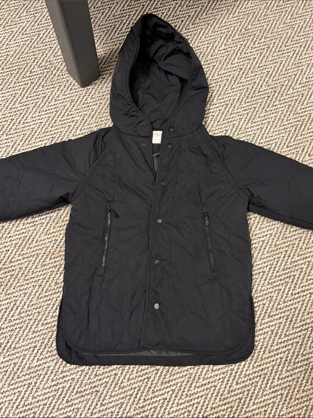 Zara Black Hooded Puffer Jacket for Kids